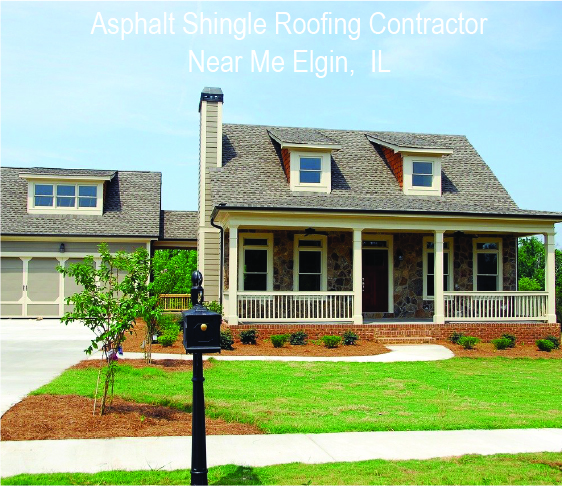 Elgin home with newly installed asphalt shingle roof
