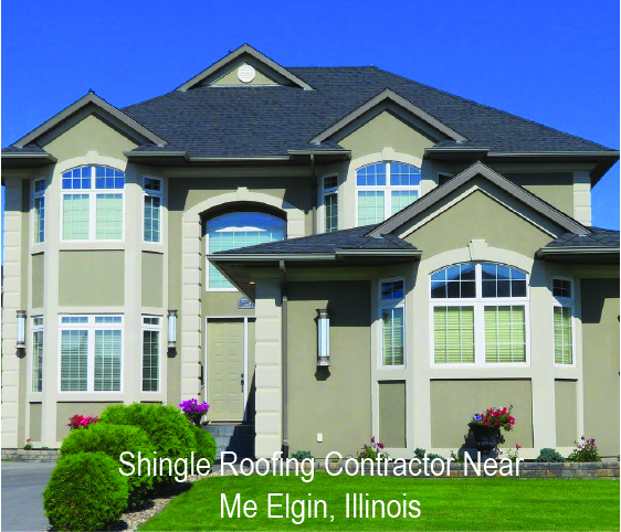 Dark Grey Elgin home with new asphalt shingle roof